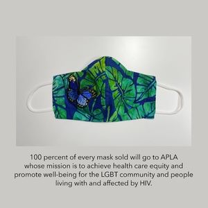 Face Mask (Reversible) Blue Hawaiian Butterfly
